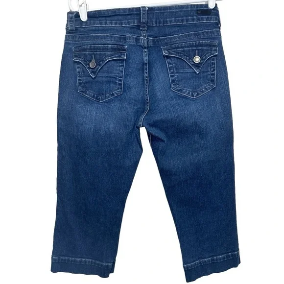 Kut from the Kloth Stretch Denim Capri Jeans Flap Pockets Size 10 Summer Casual - Picture 2 of 14